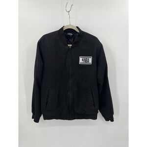 NBA Mens Black‎ Quilted Bomber Jacket Full Zip Logo Graphic XL